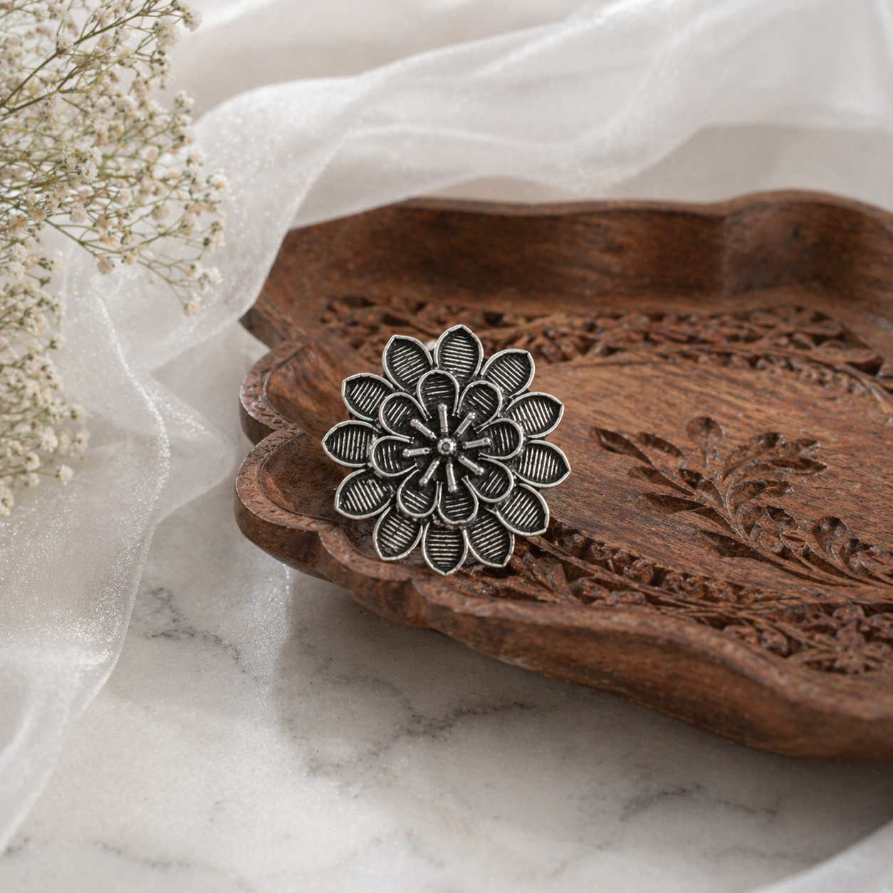 Adjustable Silver plated Ring