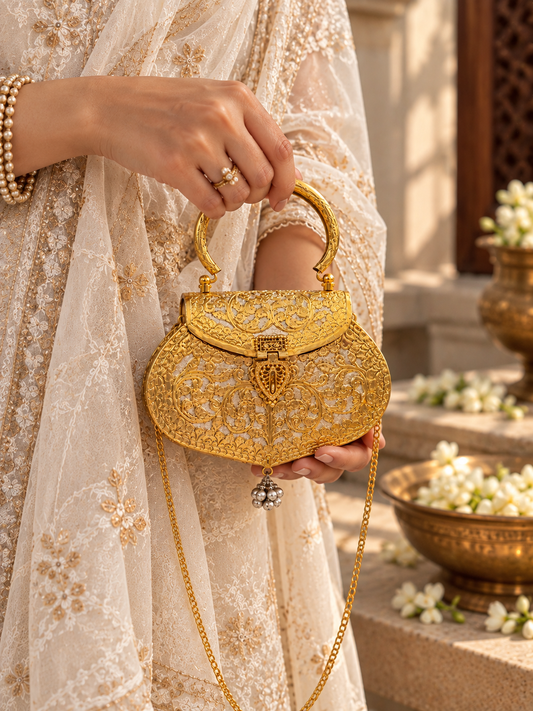 Dual tone Golden bags | Silver purse premium Quality with Sling
