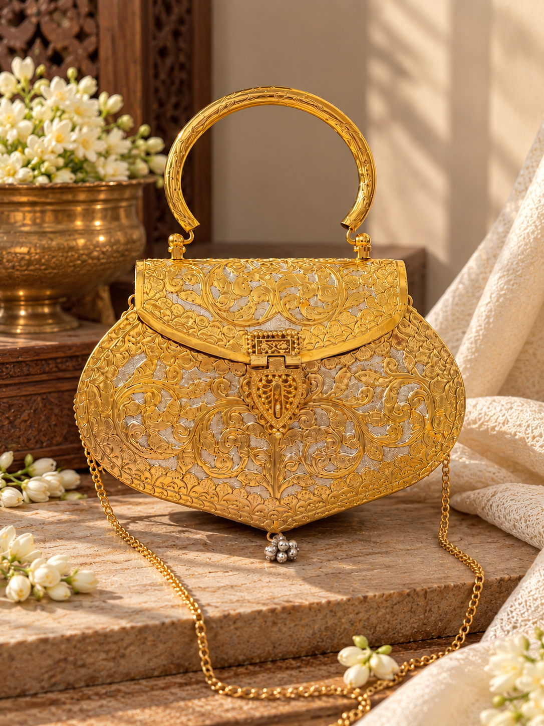 Dual tone Golden bags | Silver purse premium Quality with Sling