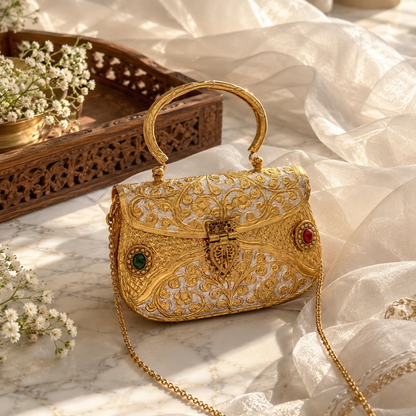 Dual tone Golden bags | Silver purse premium Quality with Sling