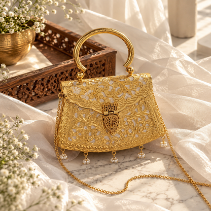 Dual tone Golden bags | Silver purse premium Quality with Sling