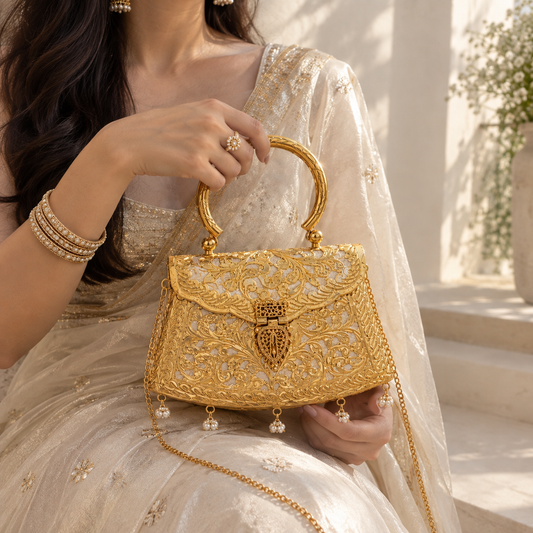 Dual tone Golden bags | Silver purse premium Quality with Sling