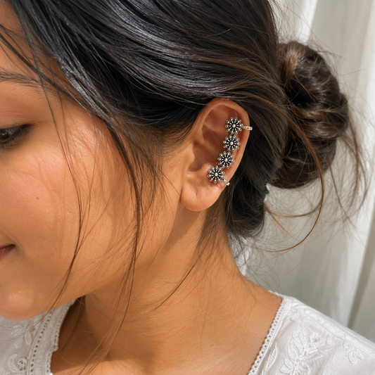 Non piercing Ear cuffs | Silver Earrings for non pierced | bugadi