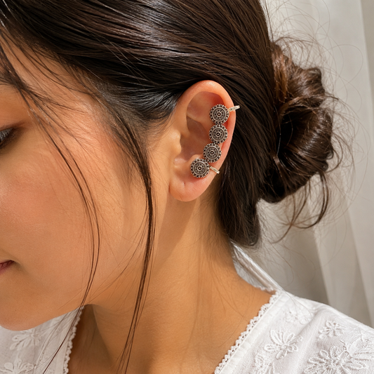 Non piercing Ear cuffs | Silver Earrings for non pierced | bugadi