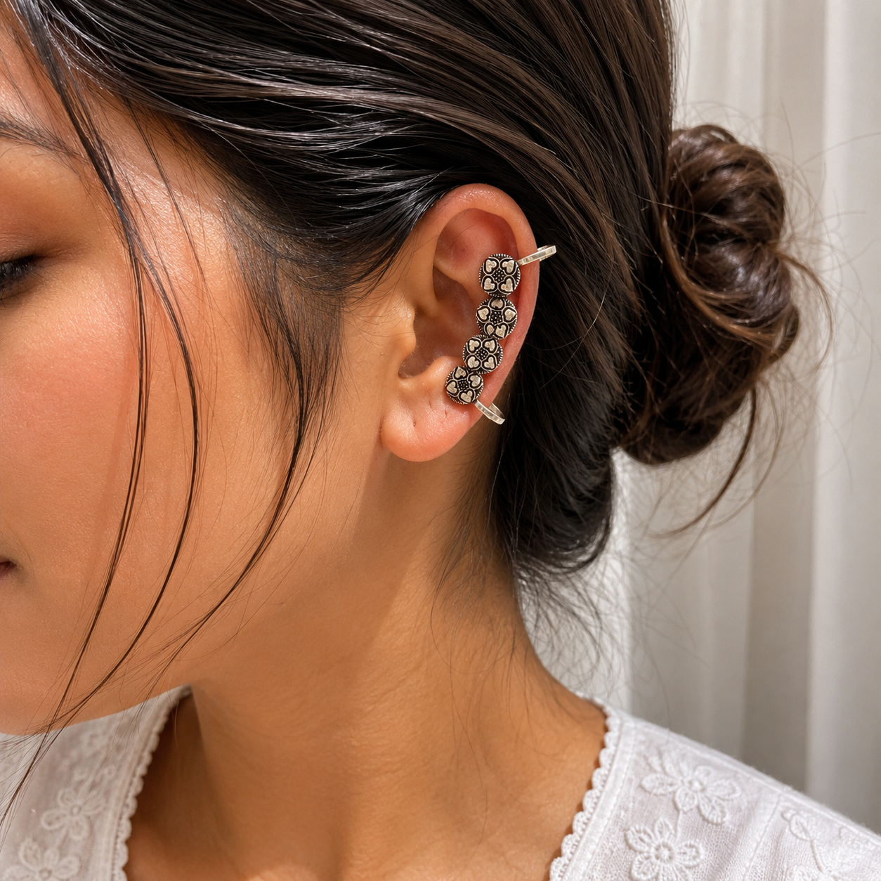Non piercing Ear cuffs | Silver Earrings for non pierced | bugadi