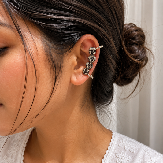 Non piercing Ear cuffs | Silver Earrings for non pierced | bugadi