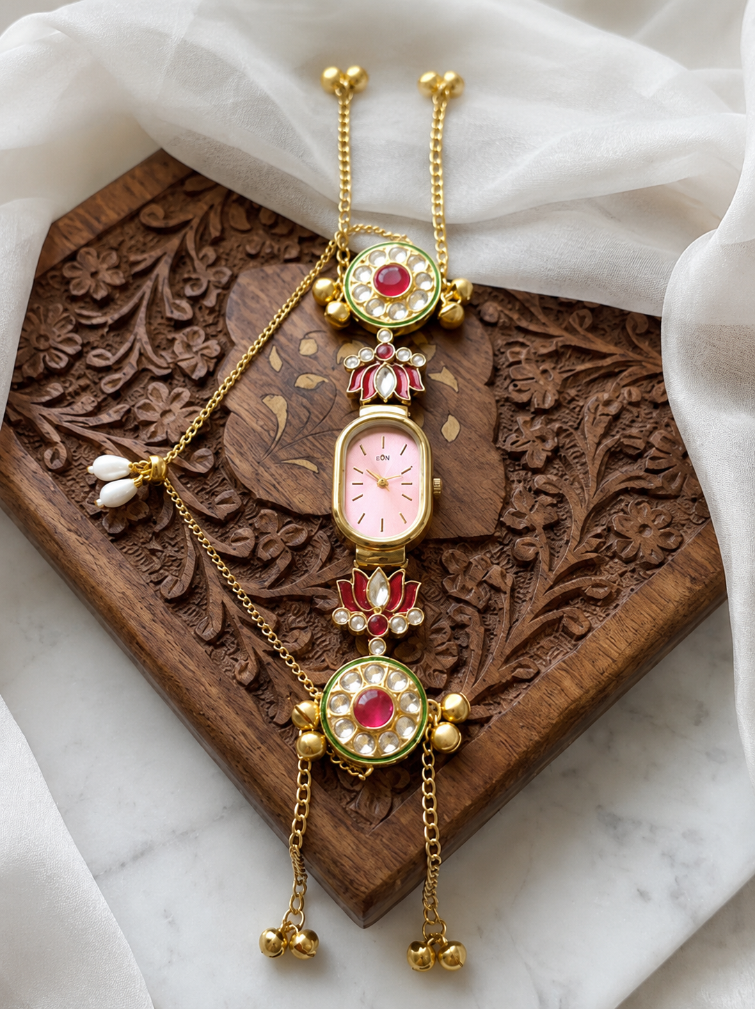 Kundan designed Watch | hand Jewelry
