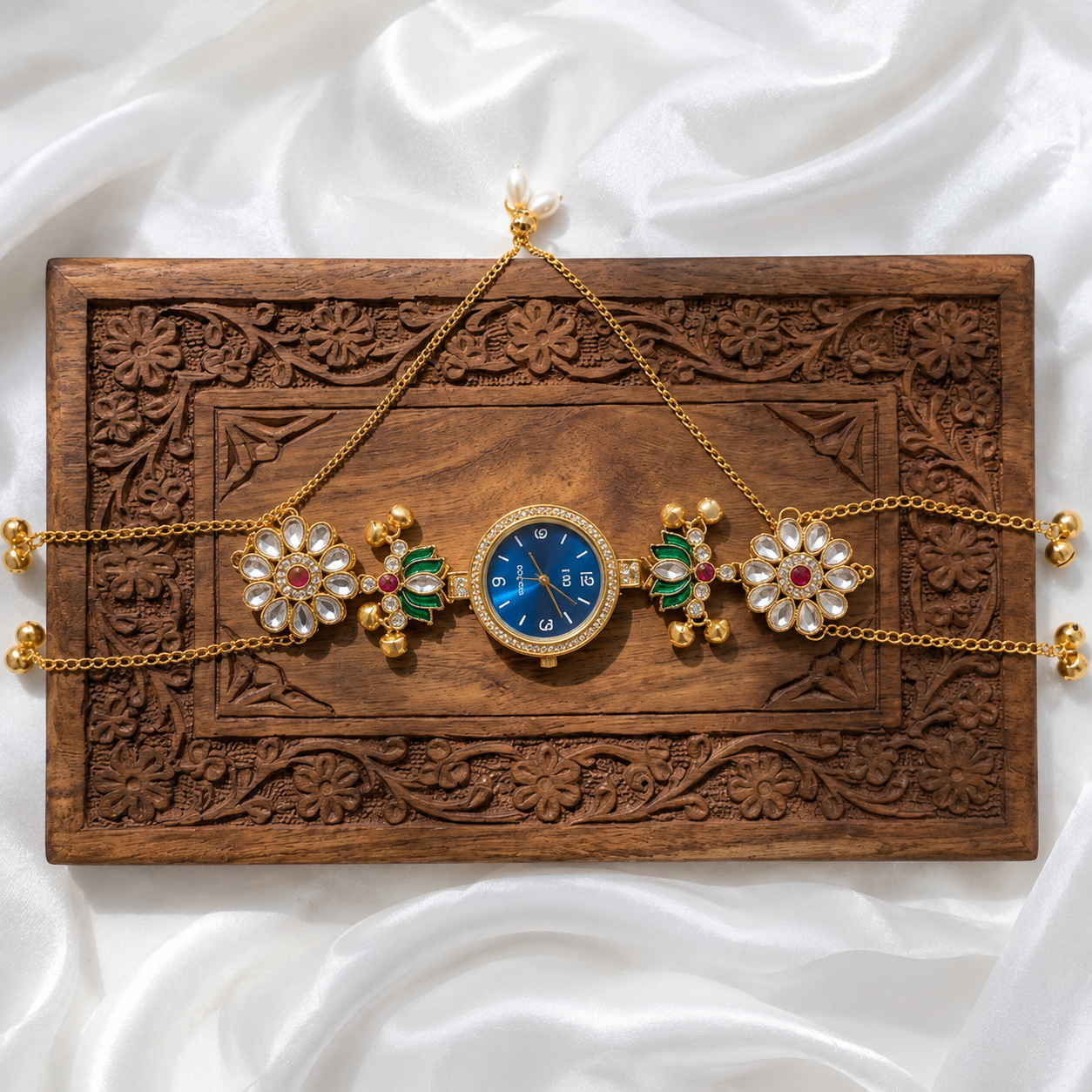 Kundan designed Watch | hand Jewelry
