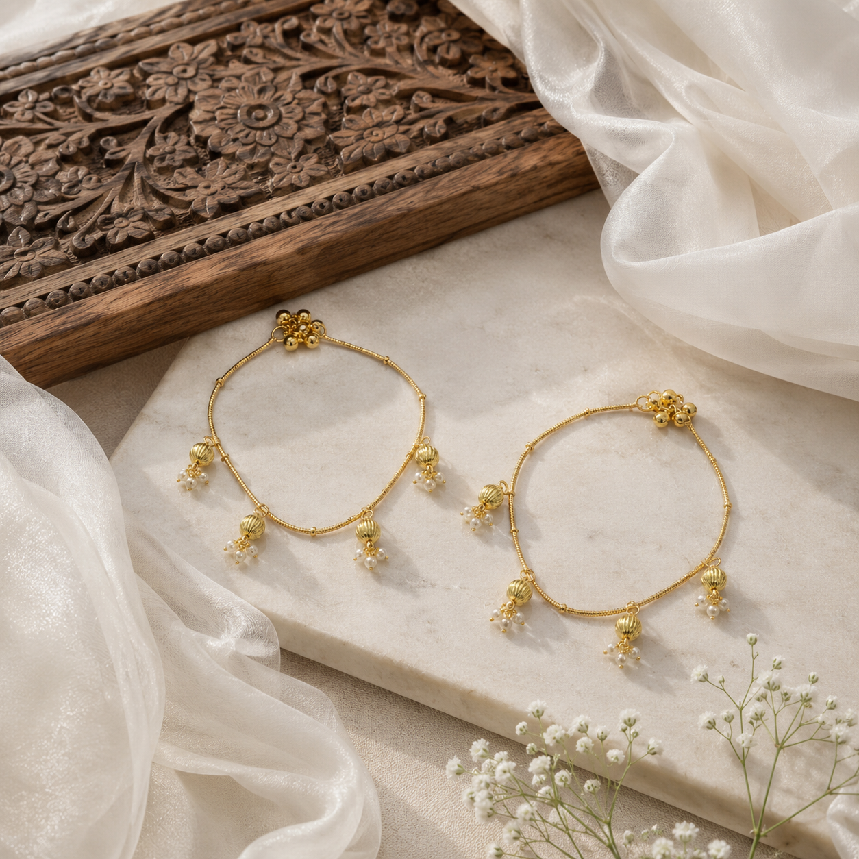 Golden design minimal Anklets | Payal