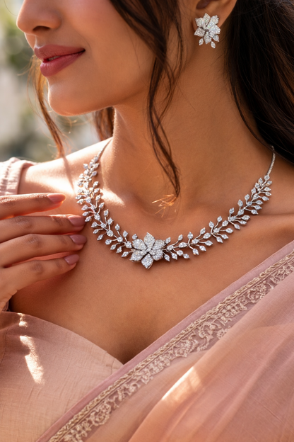 American diamond zircon stones studded Necklace set