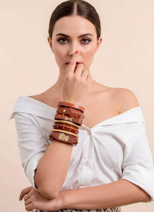 Wooden bracelet / kada 7-piece Set