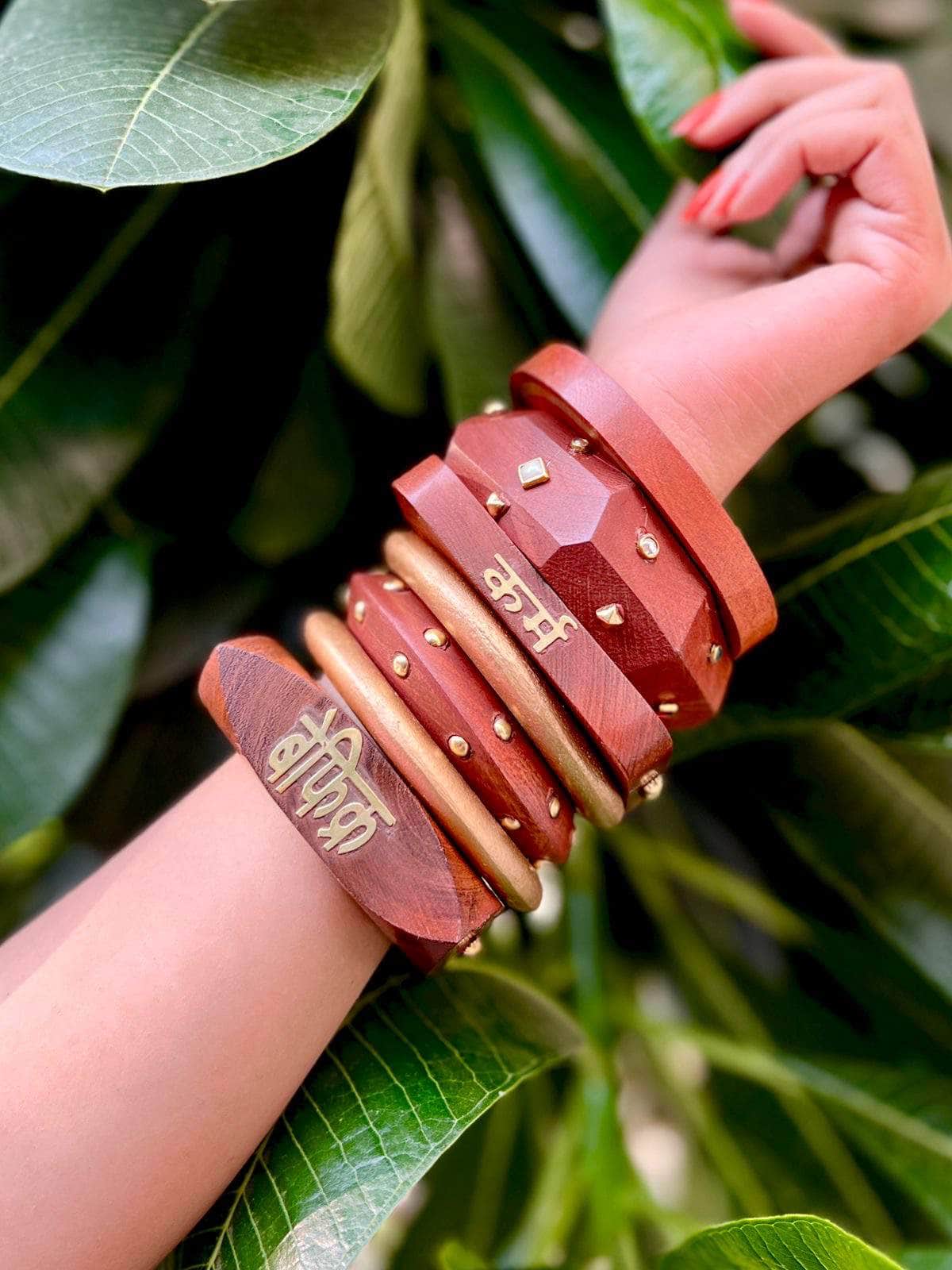 Wooden bracelet / kada 7-piece Set