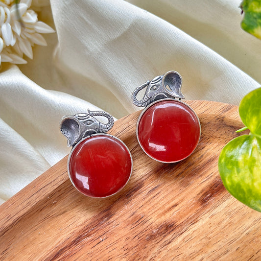 Monalisa Stone Elephant Earrings - Bloom - By Sushmita