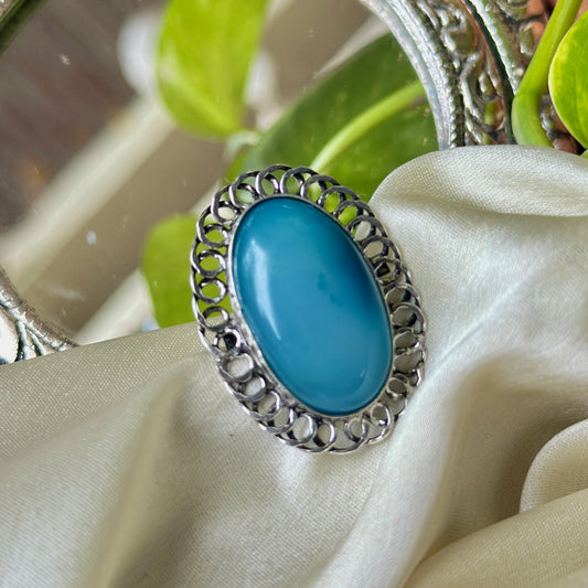 Natural Stone Adjustable Ring - Bloom - By Sushmita