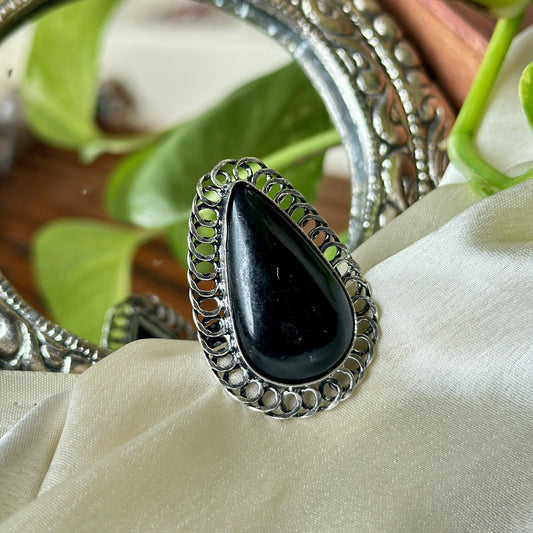 Natural Stone Adjustable Ring - Bloom - By Sushmita