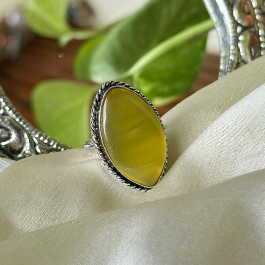 Natural Stone Adjustable Ring - Bloom - By Sushmita