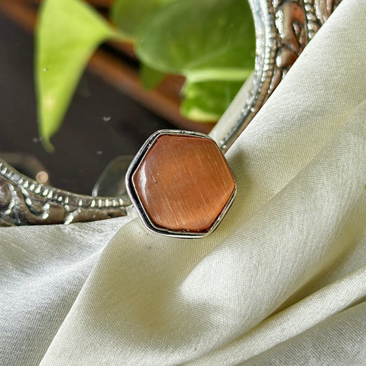 Natural Stone Adjustable Ring - Bloom - By Sushmita