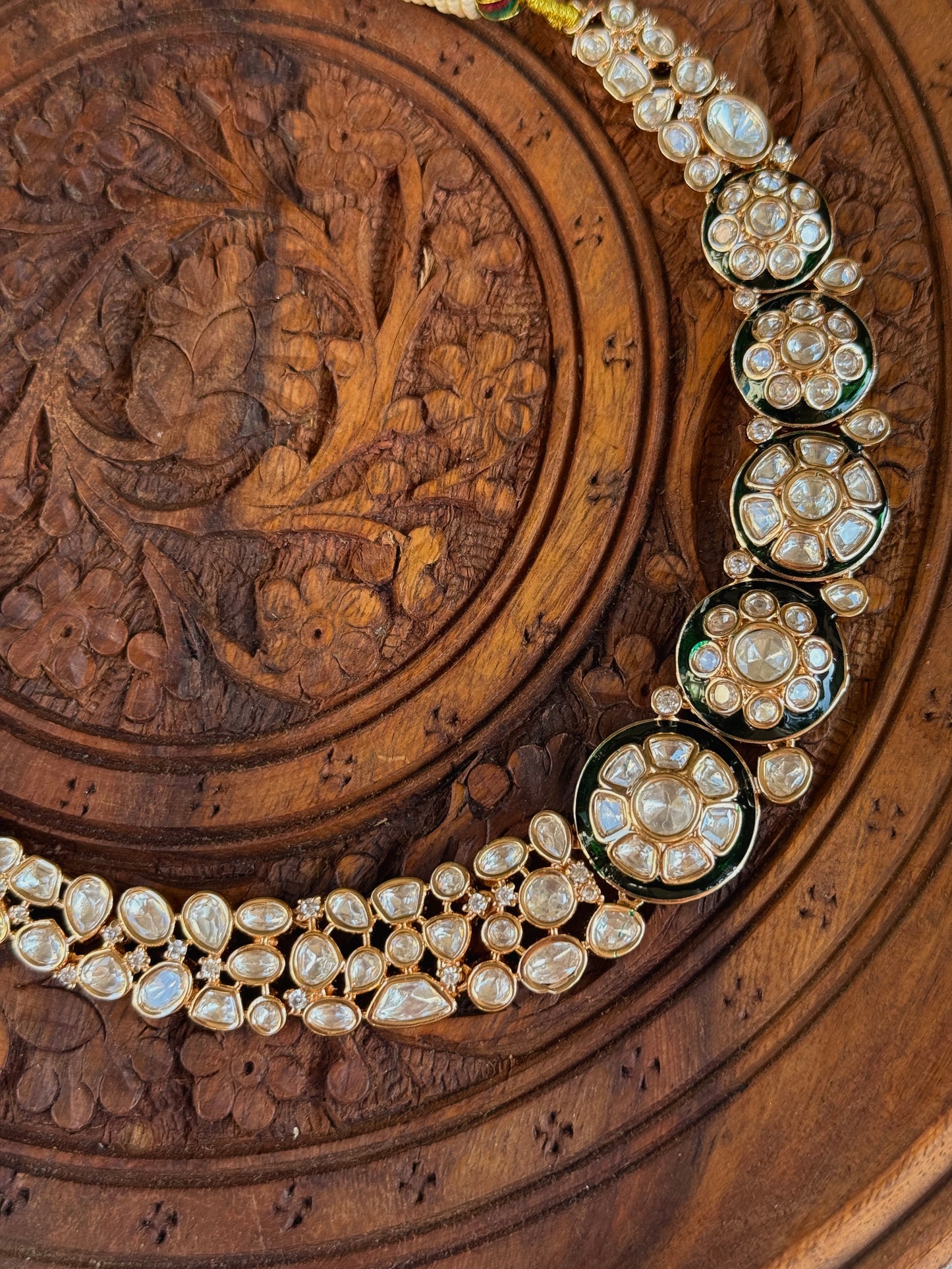 Dhora - heritage 18k gold plated kundan necklace set