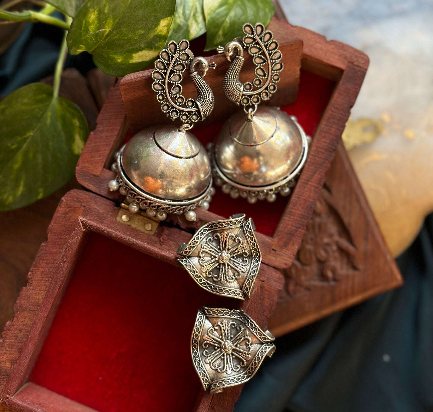 SET OF TWO EARRINGS | JHUMKA - Bloom - By Sushmita