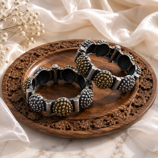 Dual tone Statement Kada Bracelet | Timeless bracelet