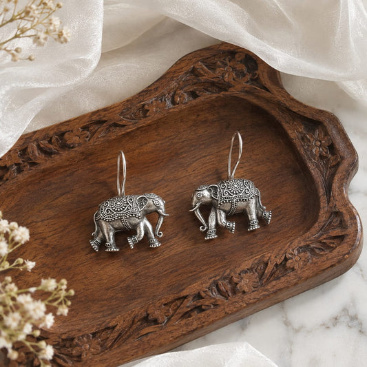 Elephant Silver Stud Earrings