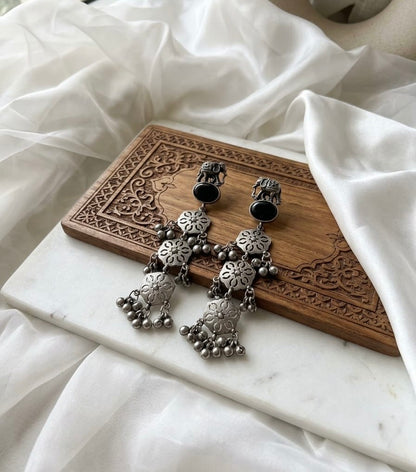 Monalisa stone Statement light-weighted  Silver Earrings