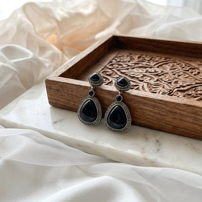 Monalisa stone Statement light-weighted  Silver Earrings