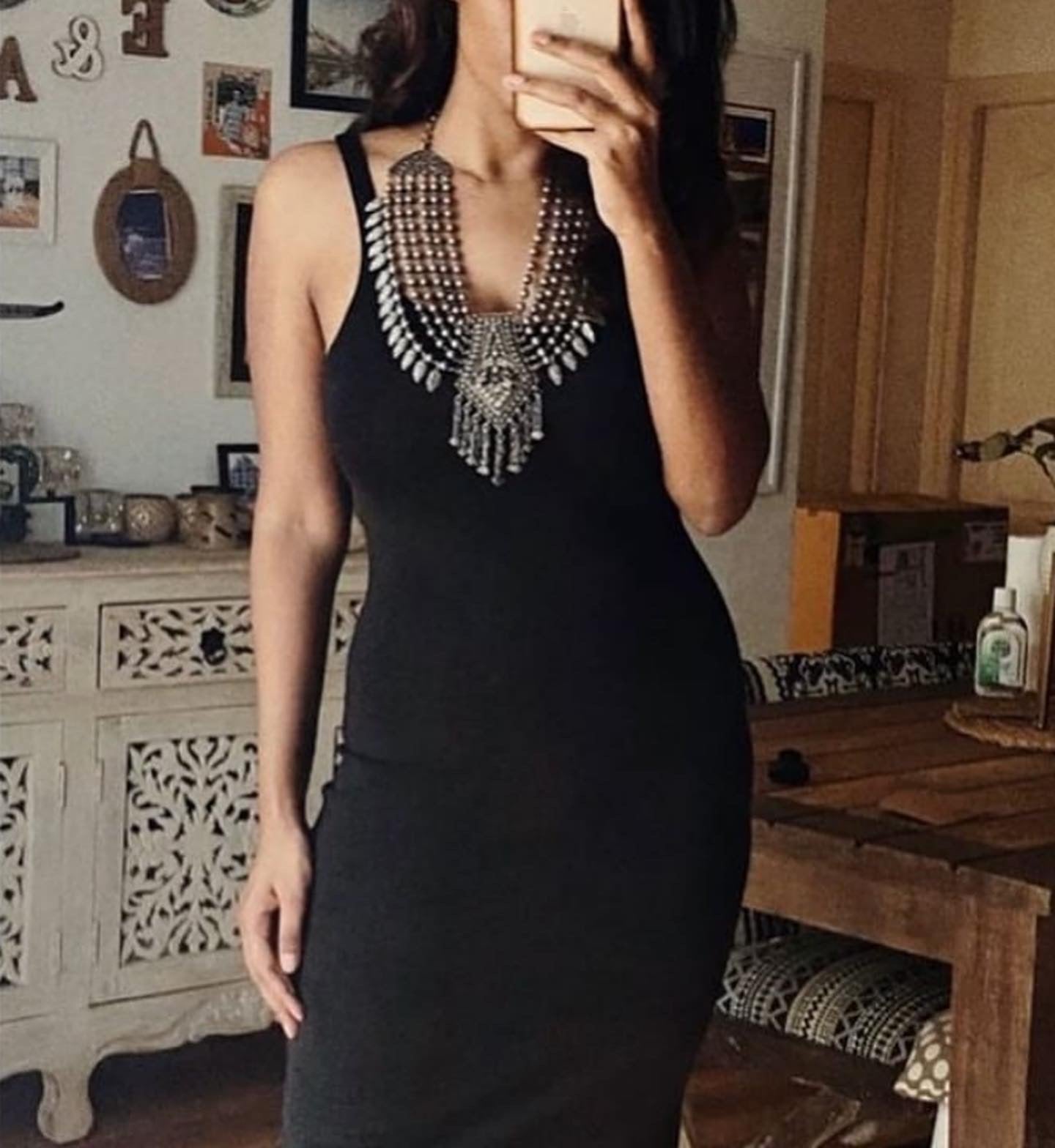 Amaira Oxidised Black Statement Neckpiece - Main Image