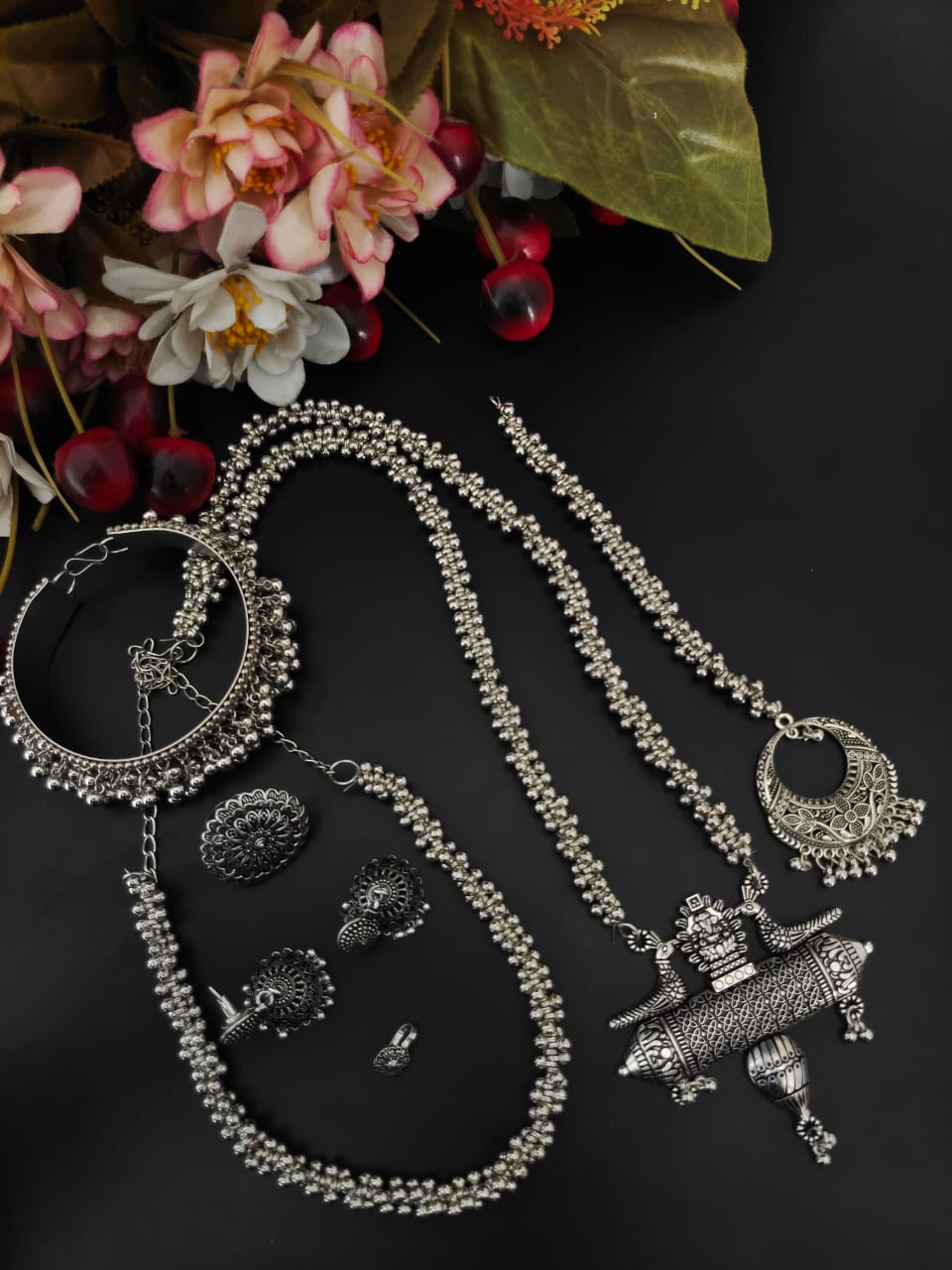 Chandi 7-Piece German Silver Jewellery Combo Set | Ethnic Gift Set ...