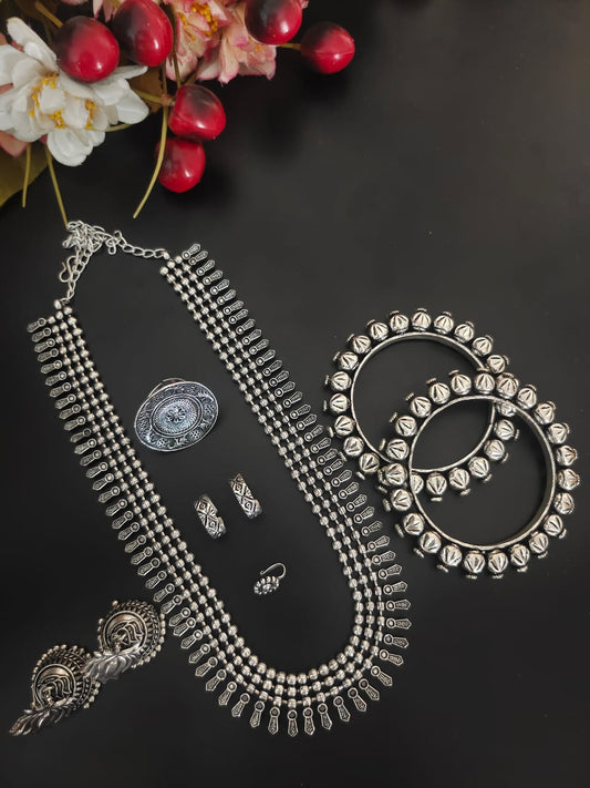 Aayat 6-Piece Silver Necklace Combo Set