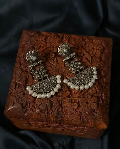 Shilpi White- Stone Earrings